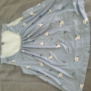 Floral Sleeveless Top - Blue